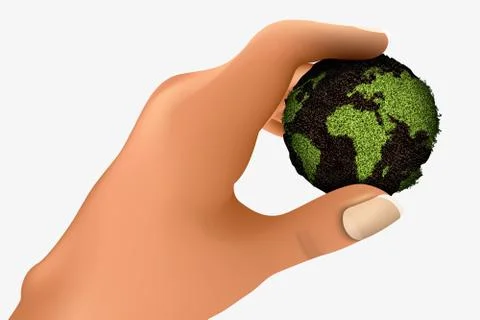Green planet in the palm Stock Illustration