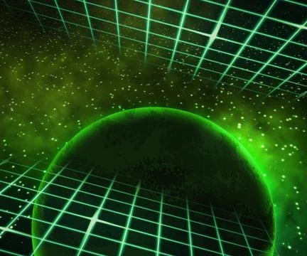 Green planet space background Stock Illustration