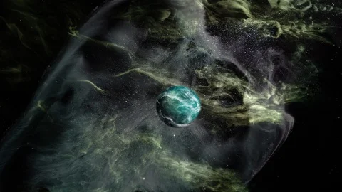 Green Planet in space  Stock Footage 100242538