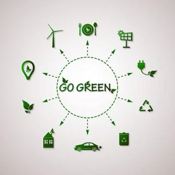 Green planet vector info graphic illustration. Ecology flat design イラスト素材