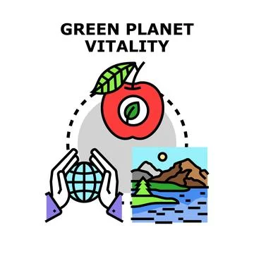 Green planet vitality concept for environment care Stock Illustration