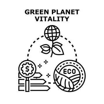 Green planet vitality ecologic consumption concept vector Stock Illustration