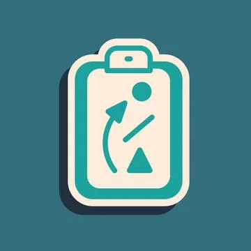 Green Planning strategy concept icon isolated on green background. Baseball.. Stock Illustration