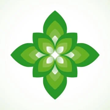 Green plant abstract vector logo design Stock Illustration