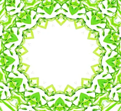 A green plant circle frame, computer generated Stock Illustration