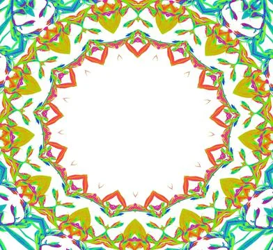 A green plant circle frame, computer generated Stock Illustration