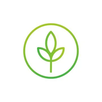 Green plant in circle vector logo template. Abstract design concept for natur Stock Illustration