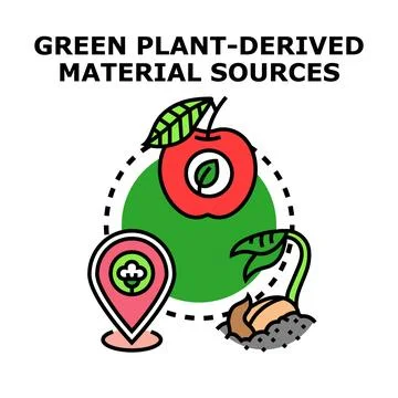 Green plant derived materials resources and sustainable development 스톡 일러스트