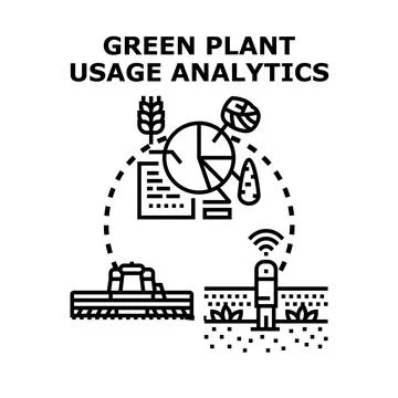 Green plant usage analytics innovating agricultural technology Stock-Illustration