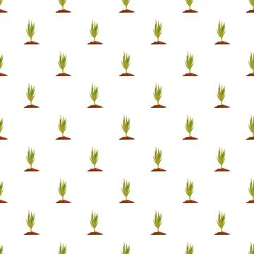 Green plants growing from soil pattern agriculture concept Stock Illustration