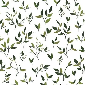 Green Plants illustration seamless pattern. Stock Illustration