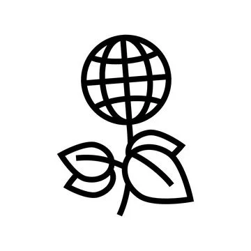 Green plants planet ecosystem line icon vector illustration Illustrazione stock