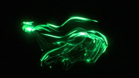 Green Plasma Energy Stream Logo Reveal Animation with Glowing Liquid Light Stock Footage 340842221