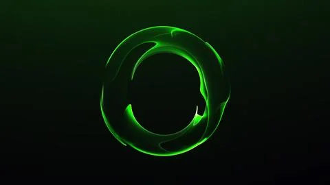 Green plasma ring with fluid glowing energy and deep dark space mood, vivid.. Stock Illustration