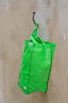 Green plastic bag Stock Photos