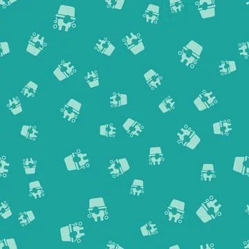 Green Plastic basin with soap suds icon isolated seamless pattern on green イラスト素材