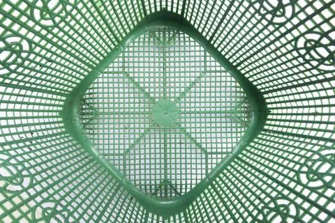 Green Plastic Basket Pattern Texture Background 스톡 사진