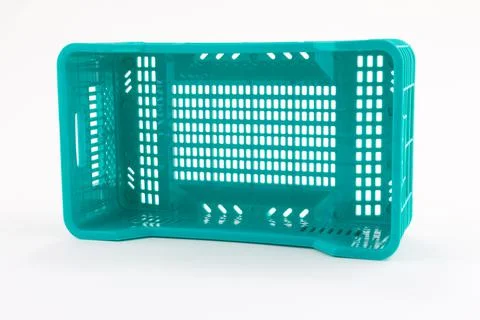 Green plastic basket Stock Photos
