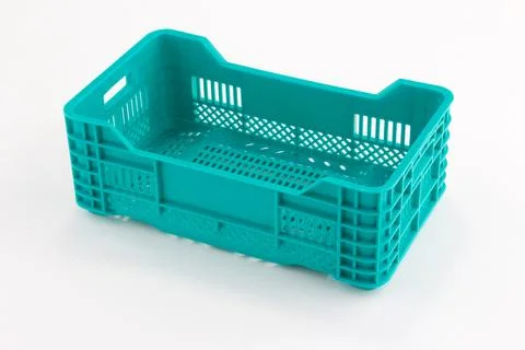 Green plastic basket Stock Photos