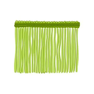 Green plastic beaded curtain abstract illustration keeping cold inside Stock Illustration