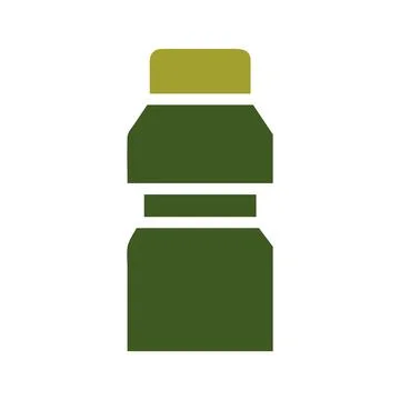 Green Plastic Bottle Icon. Simple Beverage Container. Stock-Illustration
