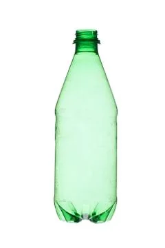 Green plastic bottle on white background Stock Photos