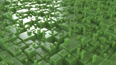 Green plastic boxes idea recycle background intro 3d render Green plastic ... Stock Photos
