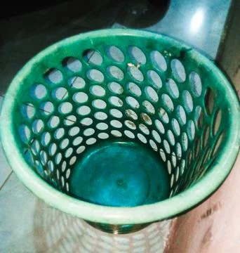Green plastic bucket Stock-Fotos