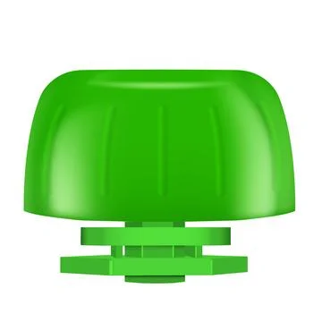 Green plastic cap for pouch bag, vector realistic illustration of 3D doy-pack Stock Illustration