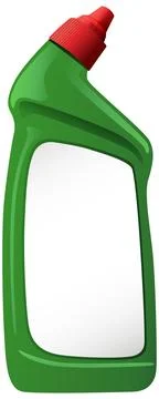 Green Plastic Cleaner Bottle with Red Cap Vector Illustration Stock Illustration