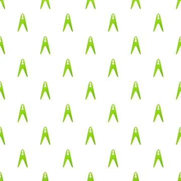 Green plastic clothespins forming a repeating seamless pattern Stock Illustration