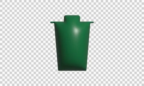 Green plastic container or industrial storage tank isolated on white backgrou Stock Illustration
