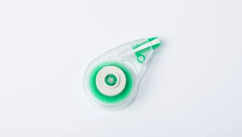 Green plastic corrector tape isolate Stock Photos