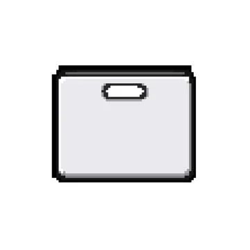 Green plastic crate pixel art vector illustration Illustrazione stock