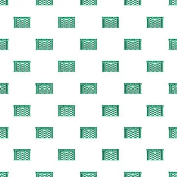 Green plastic crates forming seamless pattern background Illustrazione stock