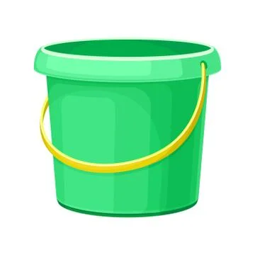 Green Plastic Empty Bucket as Garden Tool Vector Illustration Illustrazione stock