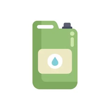 Green plastic gallon liquid container storing water Stock Illustration