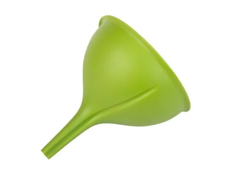 Green plastic kitchen funnel Stock Photos