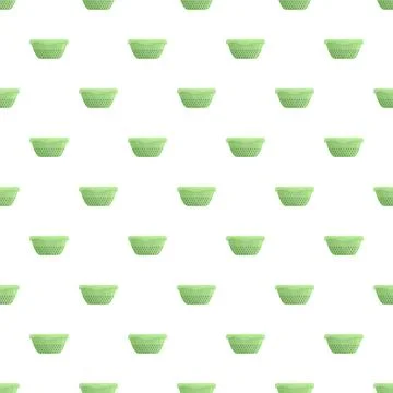 Green plastic laundry baskets repeating seamless pattern Stock Illustration
