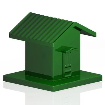 Green plastic model of a small house Stock Illustration