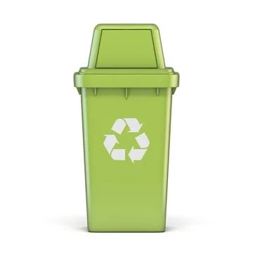 Green plastic recycle bin 3D Green plastic recycle bin 3D render illustrat... Stock Photos