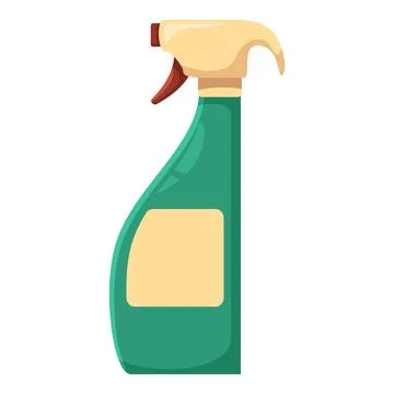 Green plastic spray bottle with blank label for cleaning solutions Stock Illustration