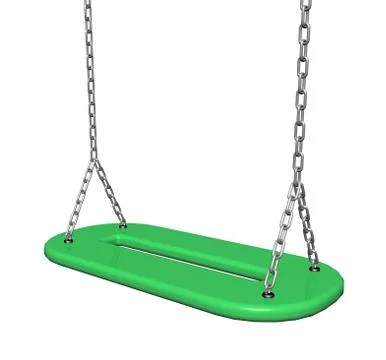 Green  plastic swing with chains, 3d illustration Stockillustratie