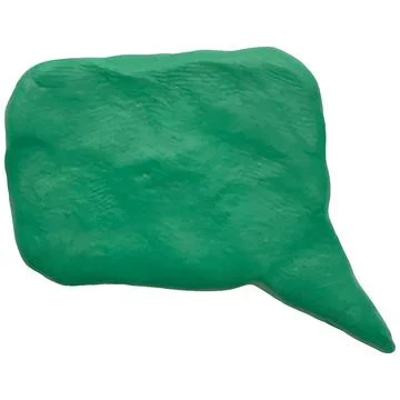 Green plasticine speech bubble element with clay texture Stock Illustration