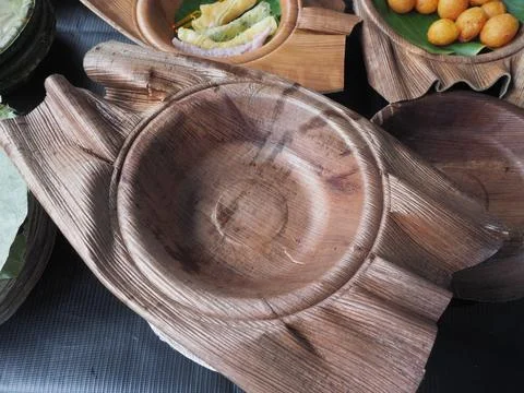 Green plate leaf theme make for global warming Stock Photos