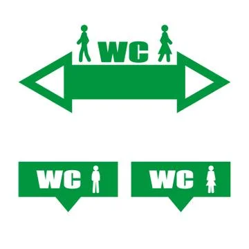 Green plate WC Stock Illustration
