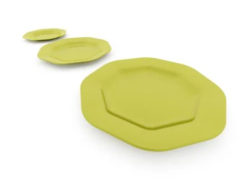 Green plates on white background Stock Illustration