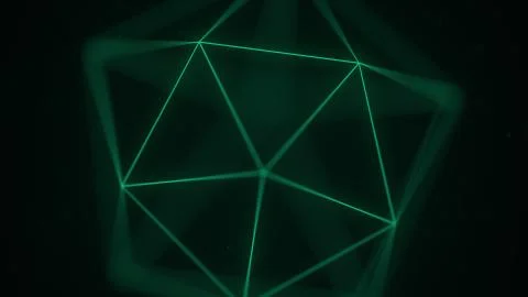 Green Platonic solid - icosahedron. Computer graphics related 3D rendering Stock Illustration