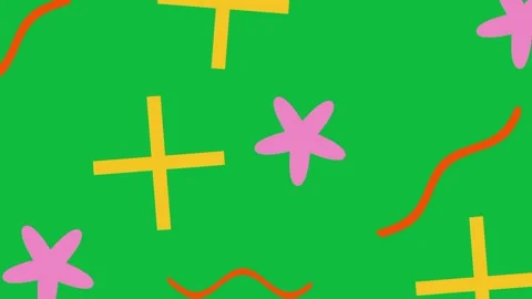 Green Playful Doodle Pattern Stock Footage 334340531