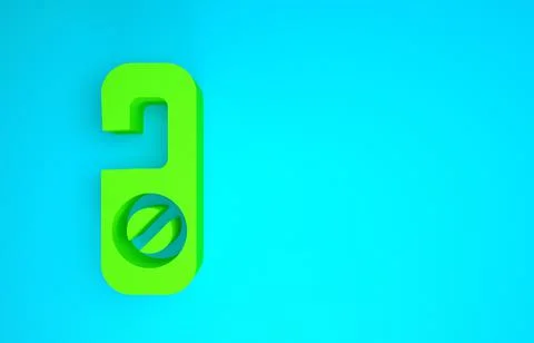 Green Please do not disturb icon isolated on blue background. Hotel Door Hang Stockillustratie
